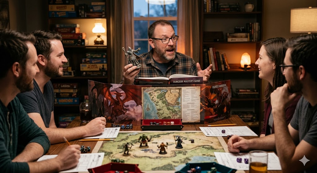 Dungeon Master behind a screen